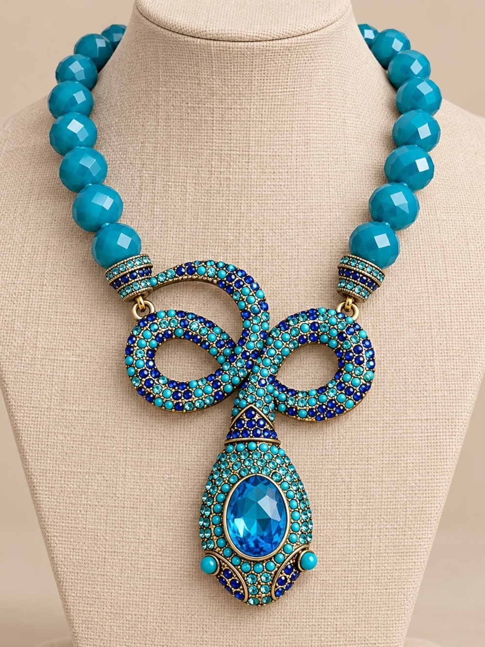 Turquoise Encrusted Statement Necklace